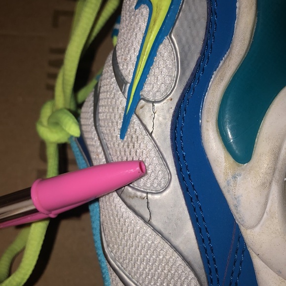 Lime Green and Blue Nike Air Max - Picture 9 of 14